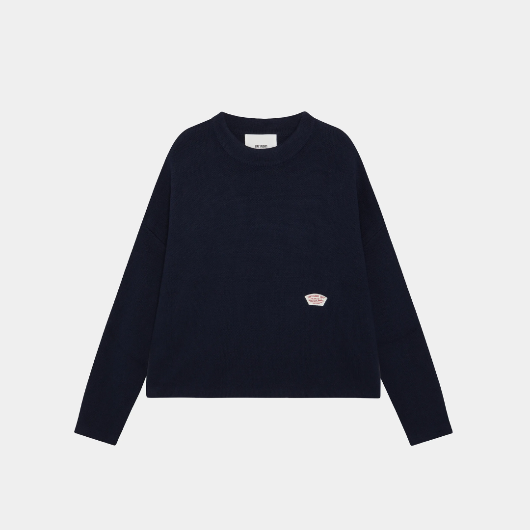 Department Navy Jacquard Oversized Knit