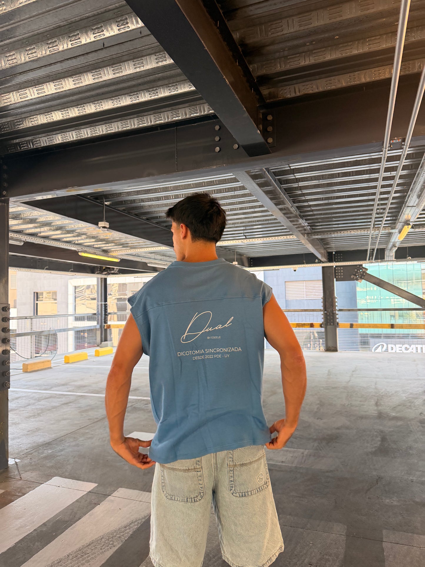 Musculosa Dual -Reversible (azul piedra)
