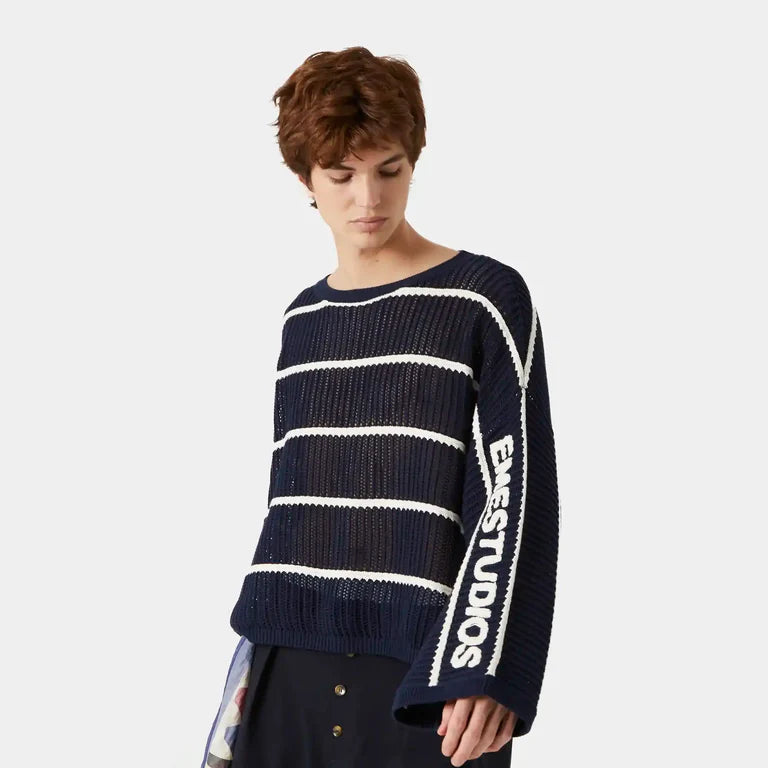 Alic Navy Knit Sweater