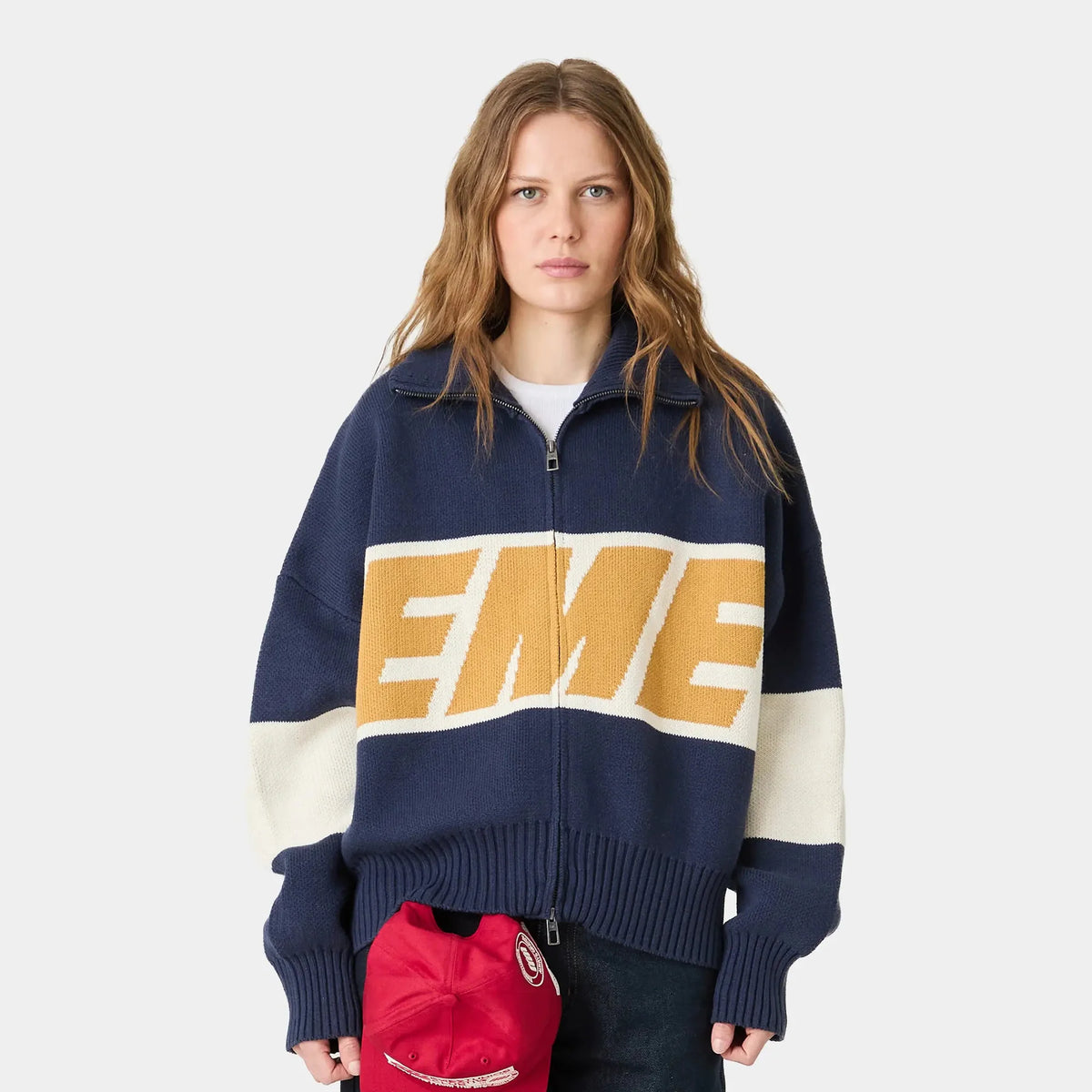 Thrill Mustard Zipper Knit