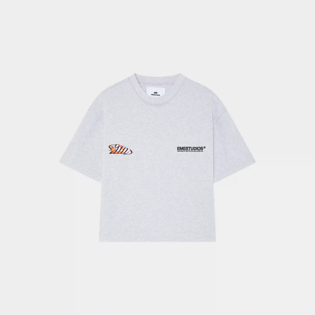 Houndstooh Grey Oversized Tee - EME STUDIOS