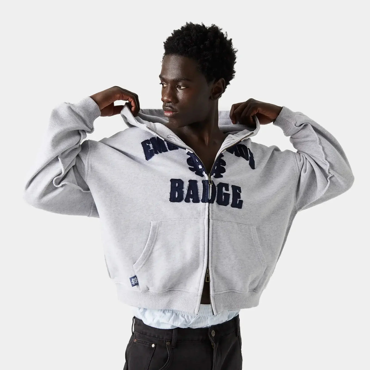 Badge Heather Grey Full Zip