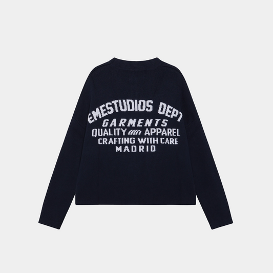 Department Navy Jacquard Oversized Knit