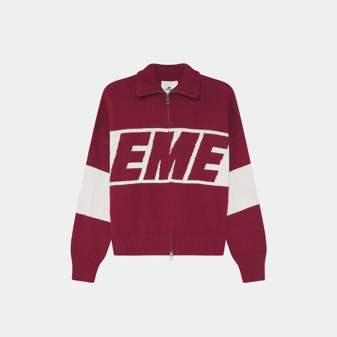 Thrill Burgundy Zipper Knit - EME STUDIOS