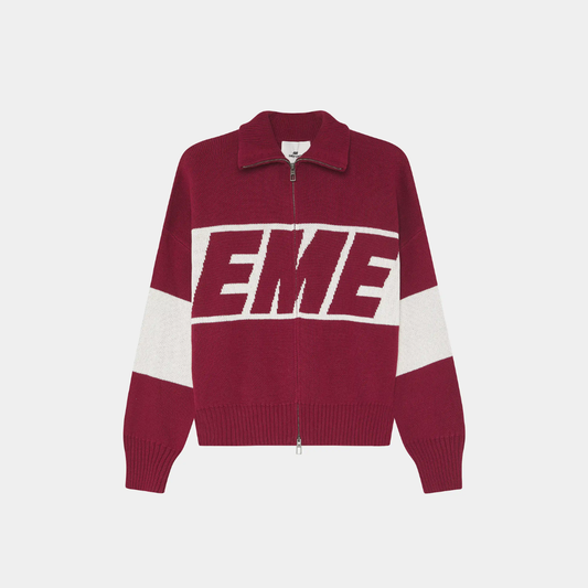 Thrill Burgundy Zipper Knit - EME STUDIOS