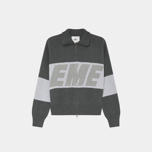 Thrill Grandpa Grey Zipper Knit