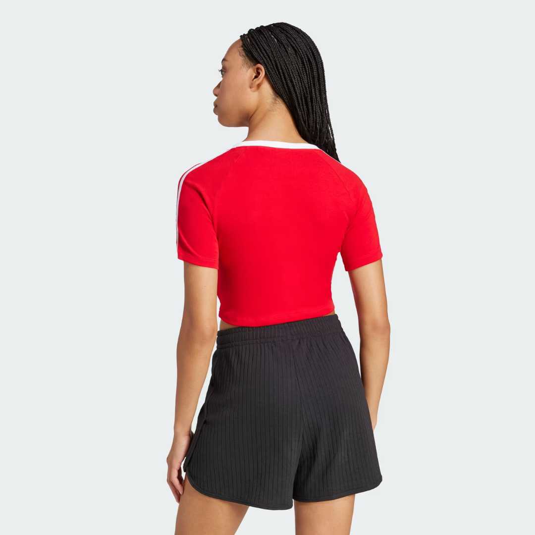 Remera tres franjas baby tee - Roja