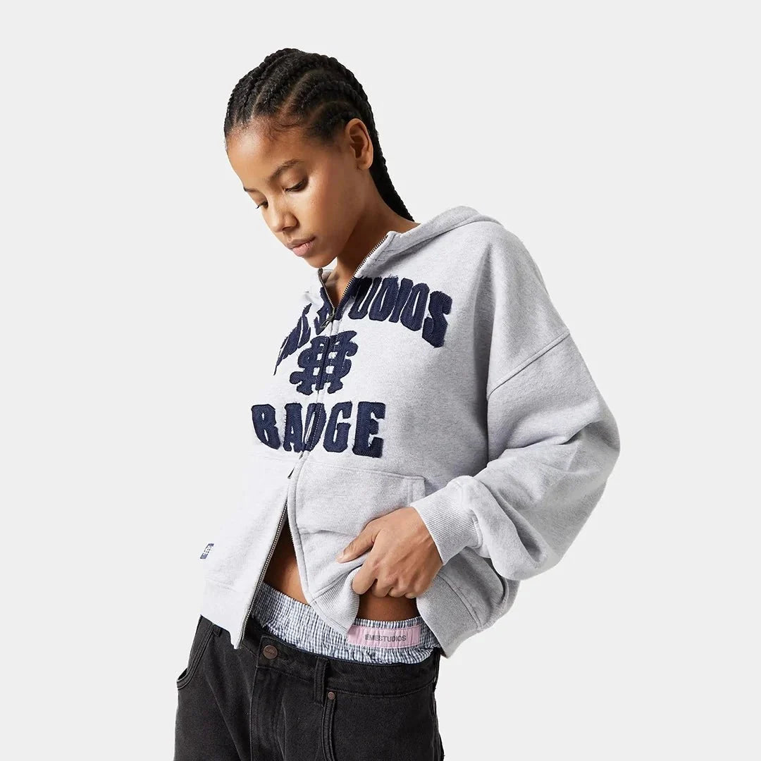 Badge Heather Grey Full Zip