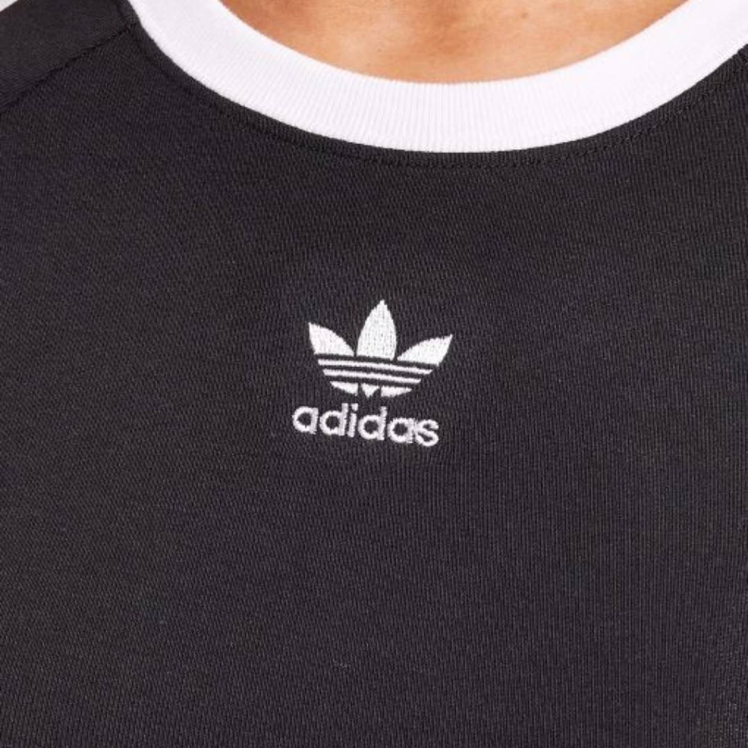 Remera tres franjas baby tee- Negra