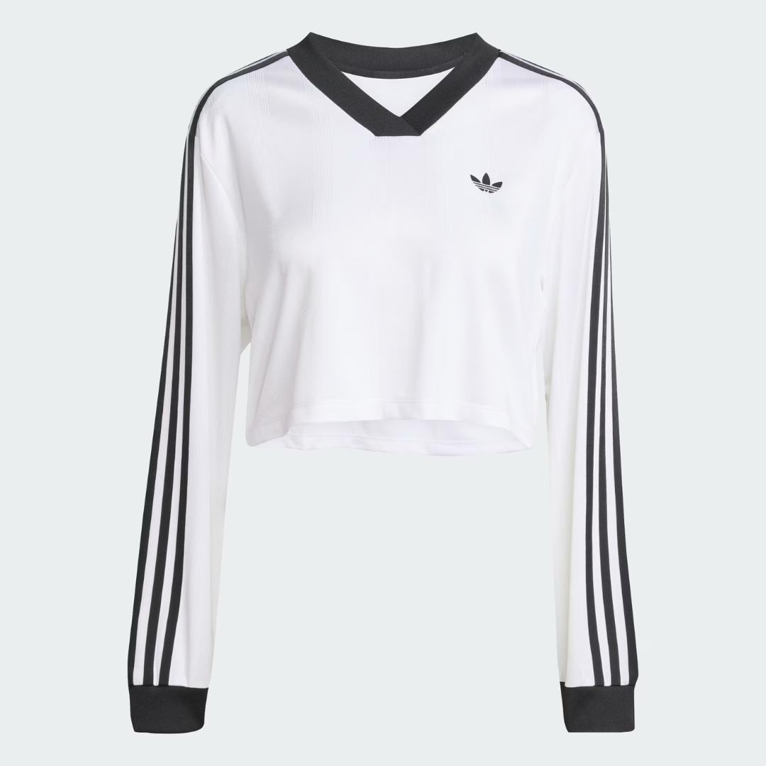 Blusa Cropped Manga Larga Adicolor Futbol Jacquard