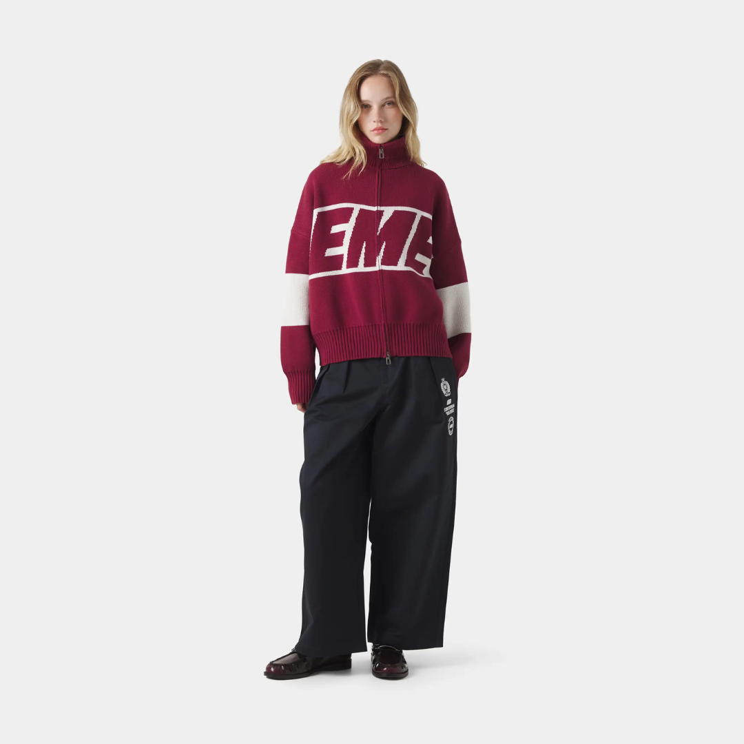 Thrill Burgundy Zipper Knit - EME STUDIOS
