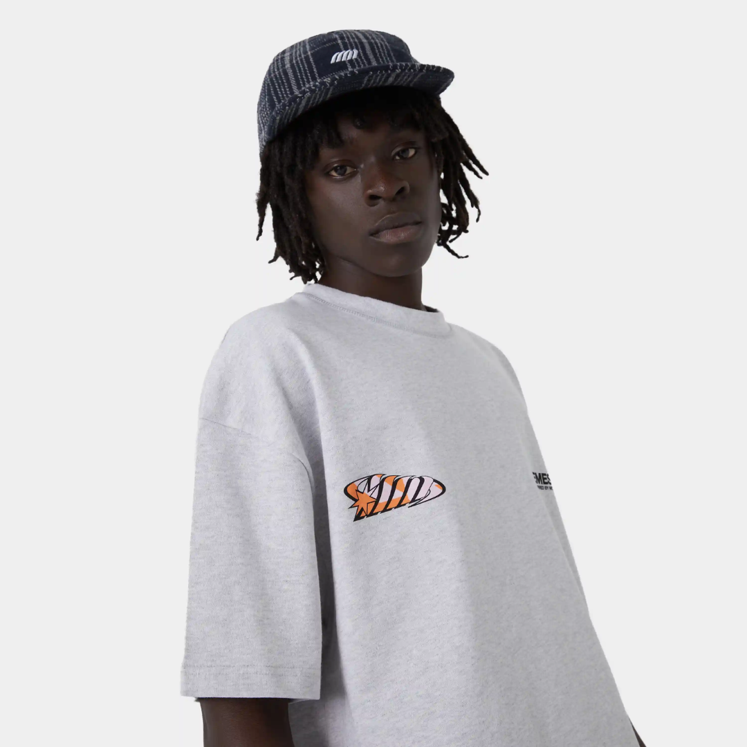 Houndstooh Grey Oversized Tee - EME STUDIOS