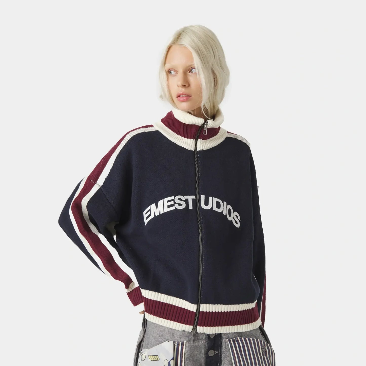 (OFERTA) Echellor Navy Zipper Knit
