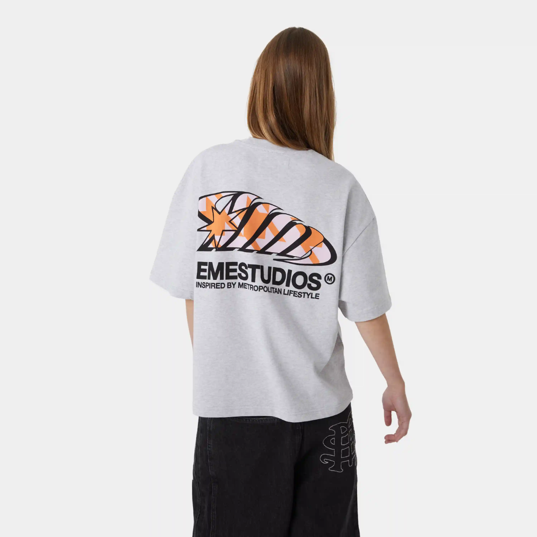 Houndstooh Grey Oversized Tee - EME STUDIOS