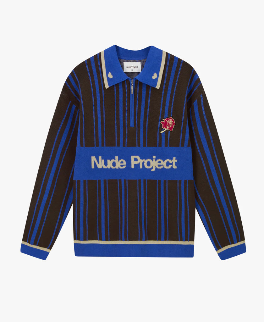 Legend Football Knit Polo Blue