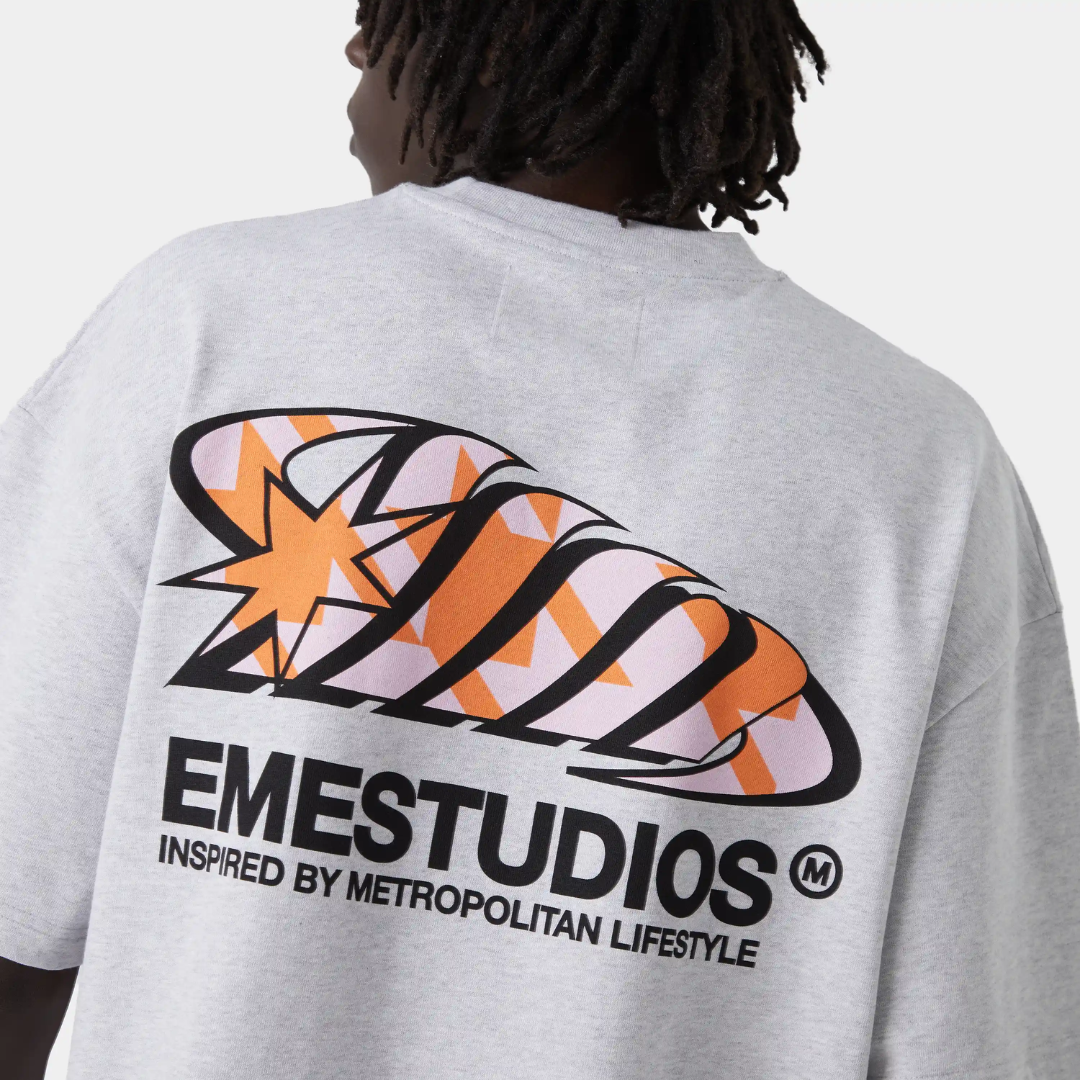 Houndstooh Grey Oversized Tee - EME STUDIOS