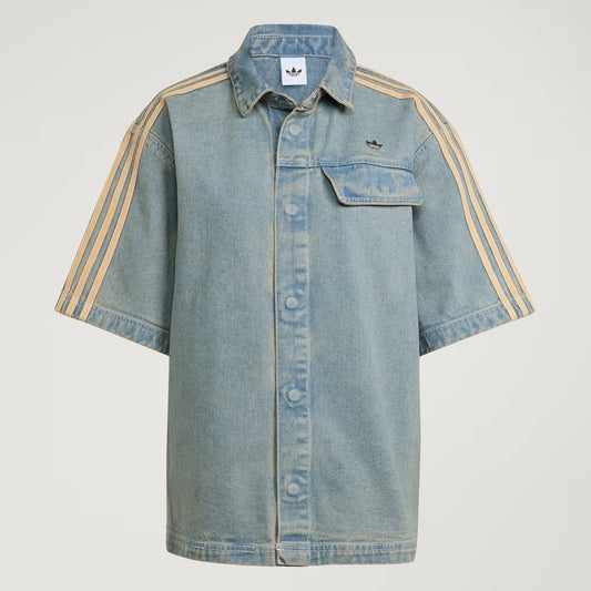 Camisa Premium Essentials de tejido denim de manga corta