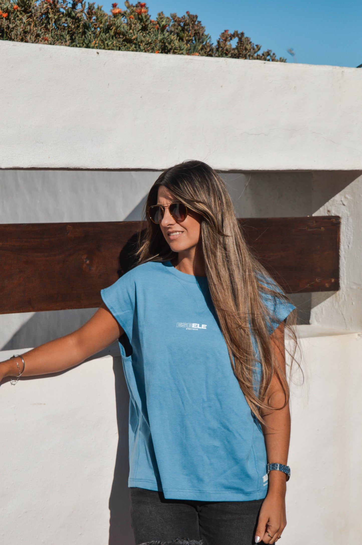 Musculosa Dual -Reversible (azul piedra)
