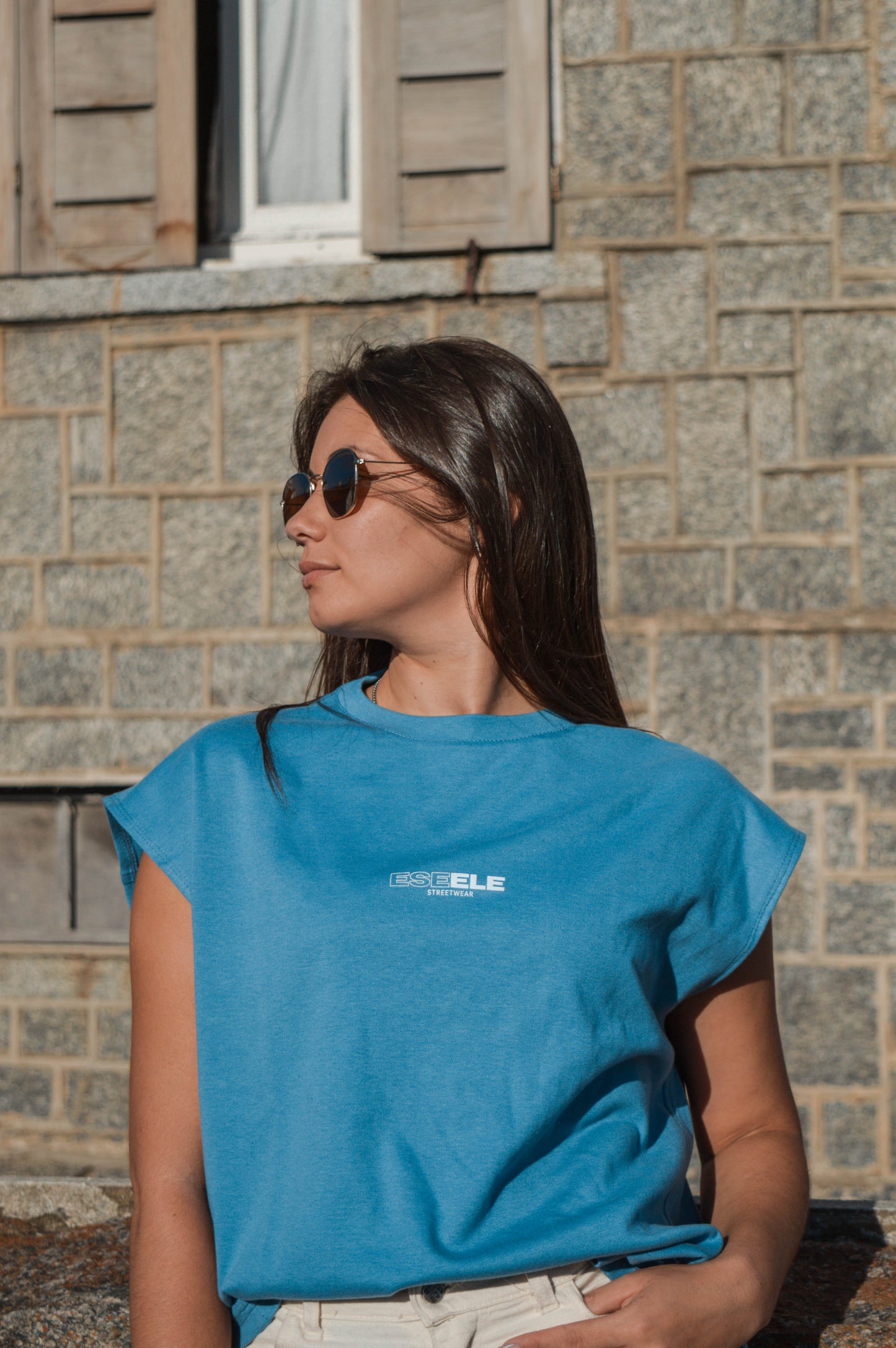 Musculosa Dual -Reversible (azul piedra)