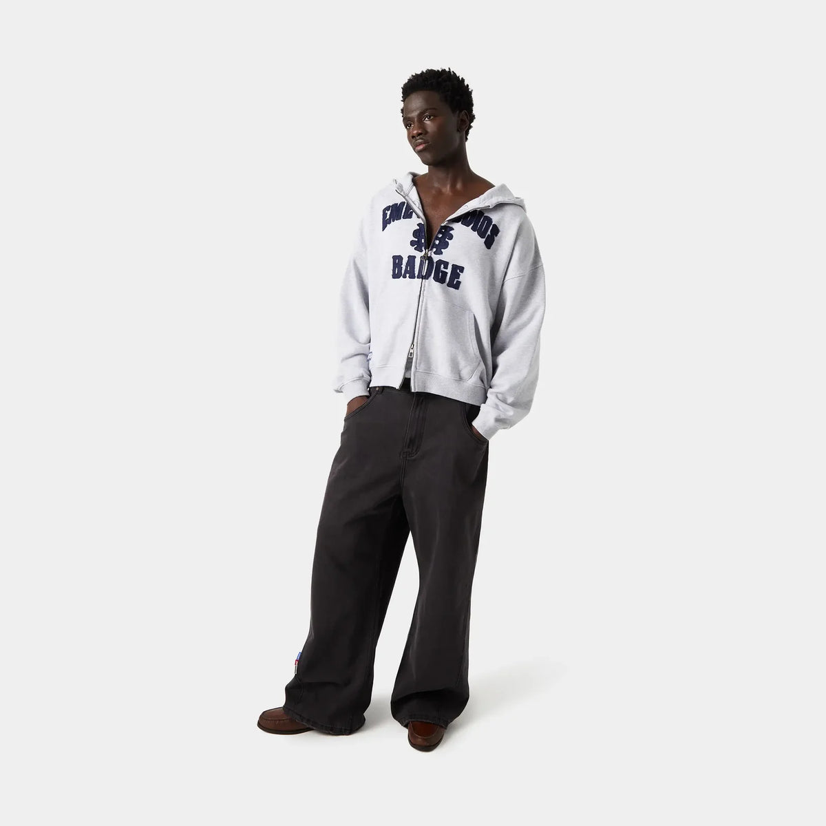 Badge Heather Grey Full Zip