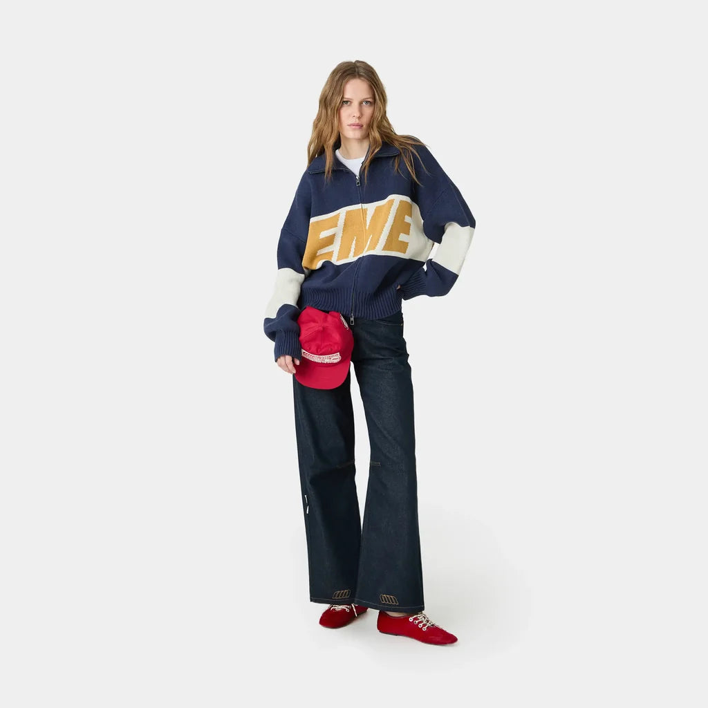 Thrill Mustard Zipper Knit