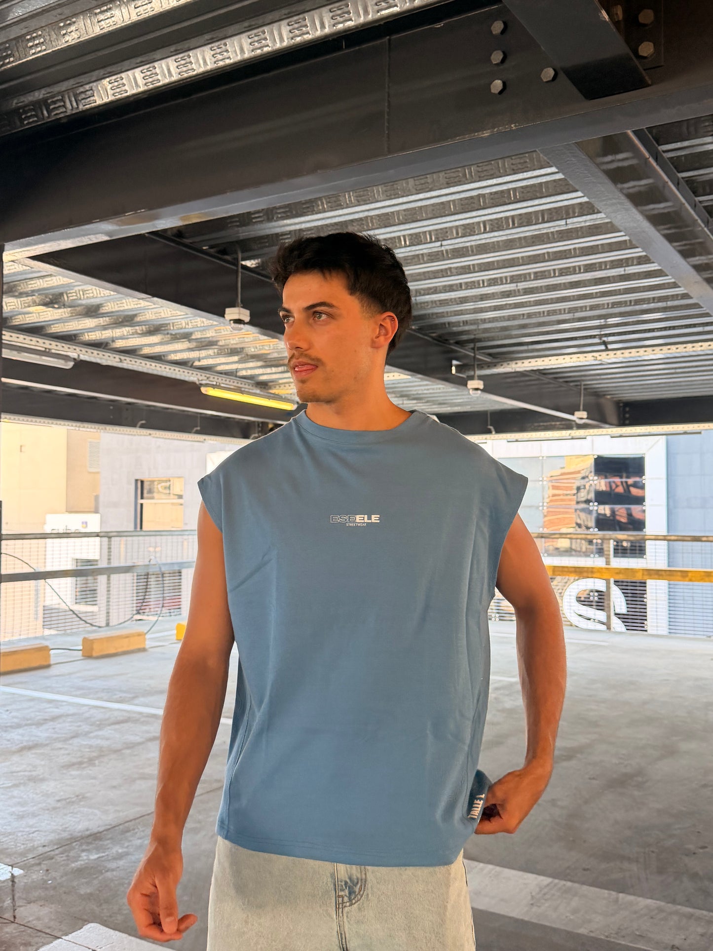Musculosa Dual -Reversible (azul piedra)